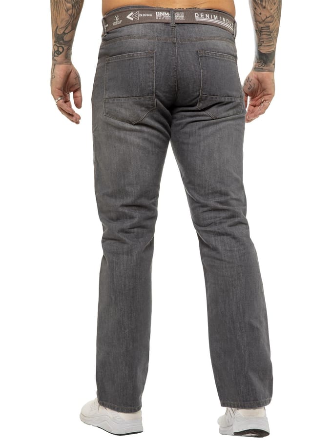 Enzo | Heren Designer Regular Fit Denim Jeans - Grijs