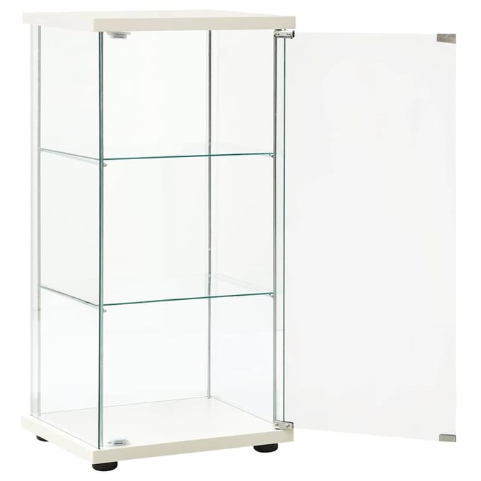 vidaXL - Vitrinekast - gehard - glas - wit