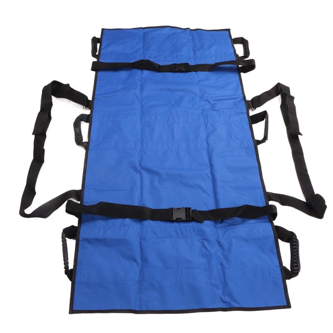 Drap de Transfert Patient Réutilisable Lavable Coussin de Repositionnement de Lit avec Poignée Renforcée pour Tourner blue