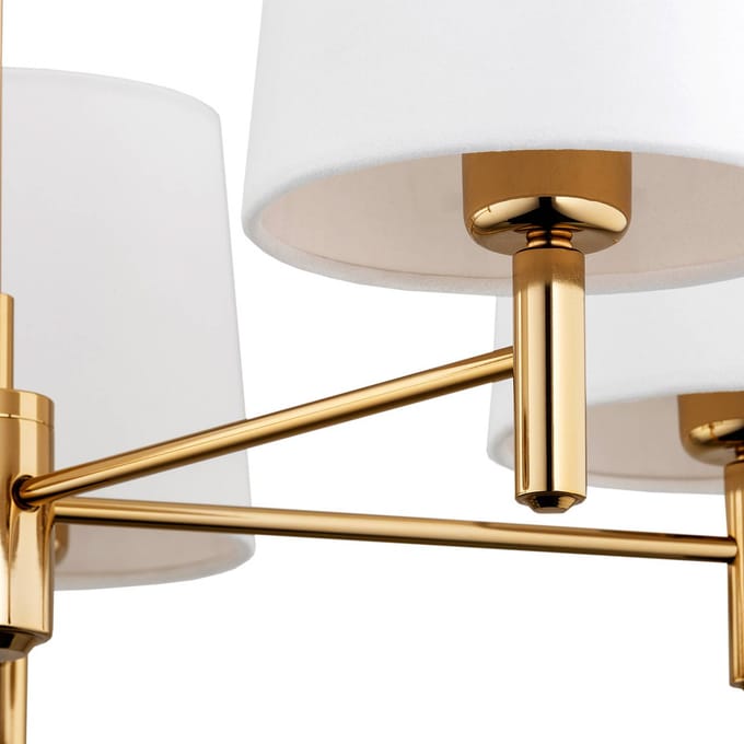Argon Hanglamp Polo Plus 5-lamps messing/crème