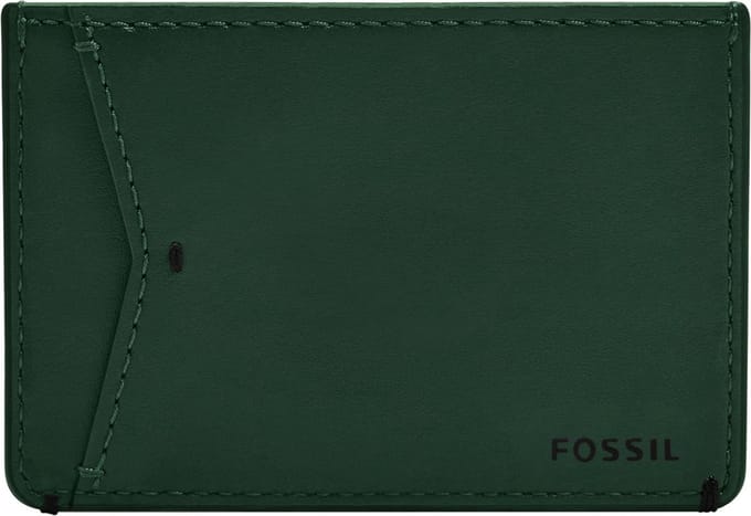 FOSSIL kaarthouder Joshua Vegan Cactus Card Case Smokey Blue Lichtblauw