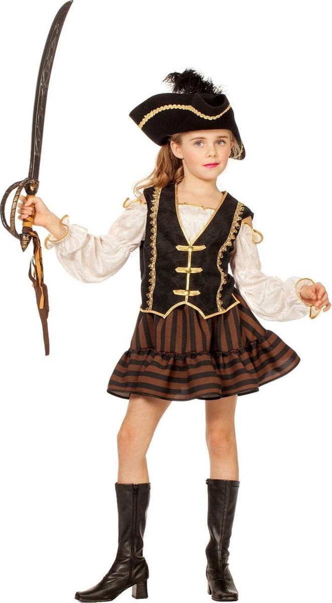 Bruine Piratenjurk meisje - Maat 128
