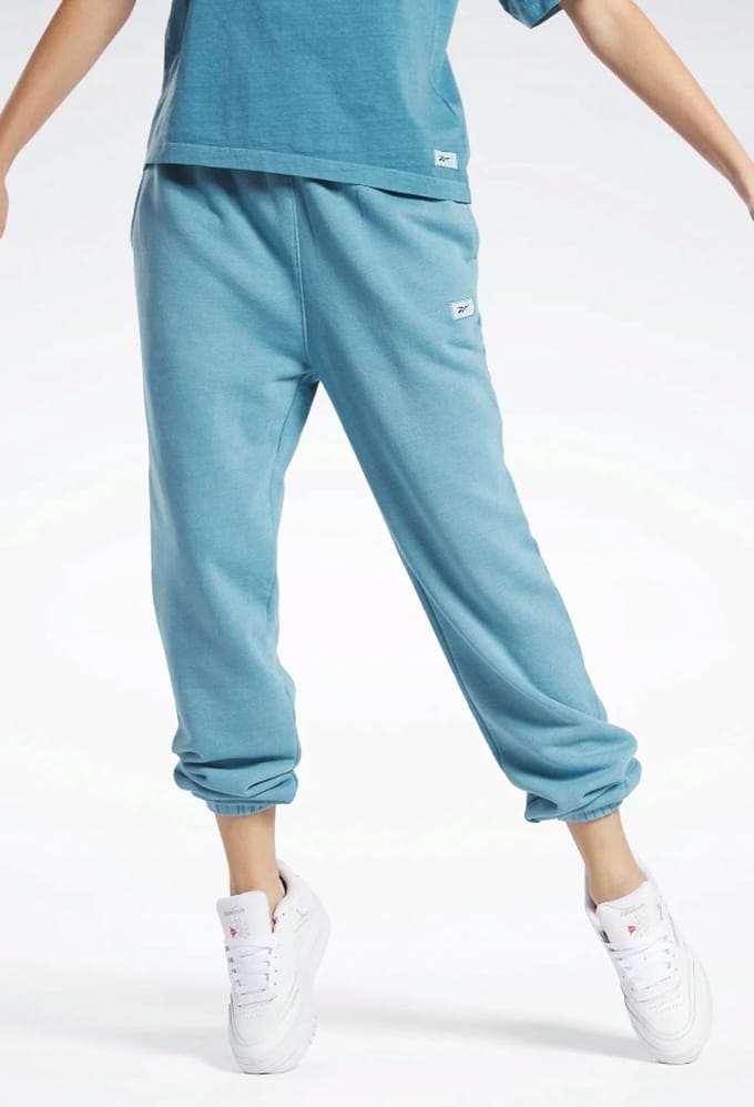 Reebok - Dames Trainingsbroek - Blauw - Logo - Maat L