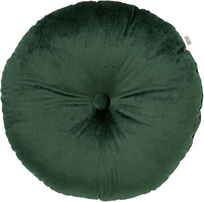 Dutch Decor - OLLY - sierkussen Ø38 cm - rond velvet - Mountain View - groen