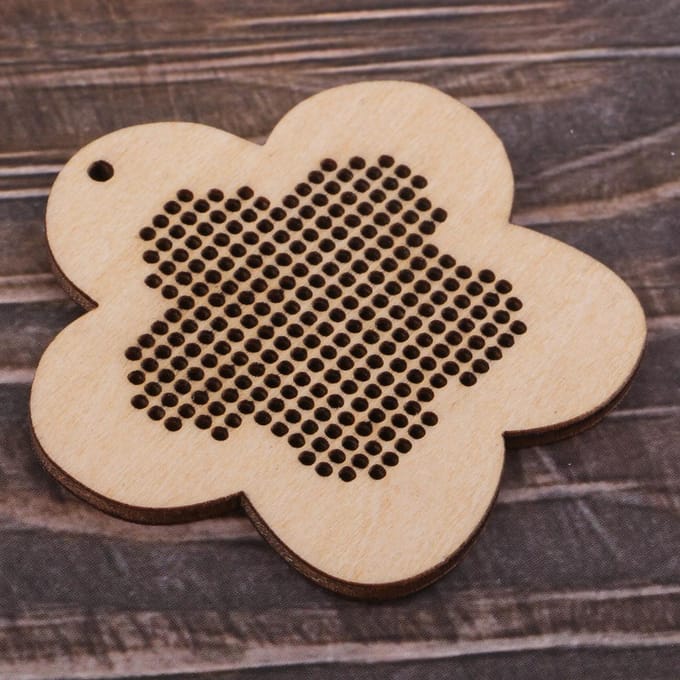 DIY houten vormen bloemvormige blanco hanger voor telpatroon 6x6x0.4cm black