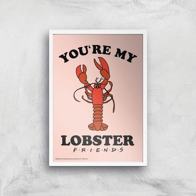 Friends Lobster Giclee Art Print - A2 - White Frame