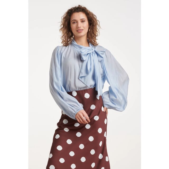 Smashed Lemon Blouse van soepelvallende stof met strikdetail |
