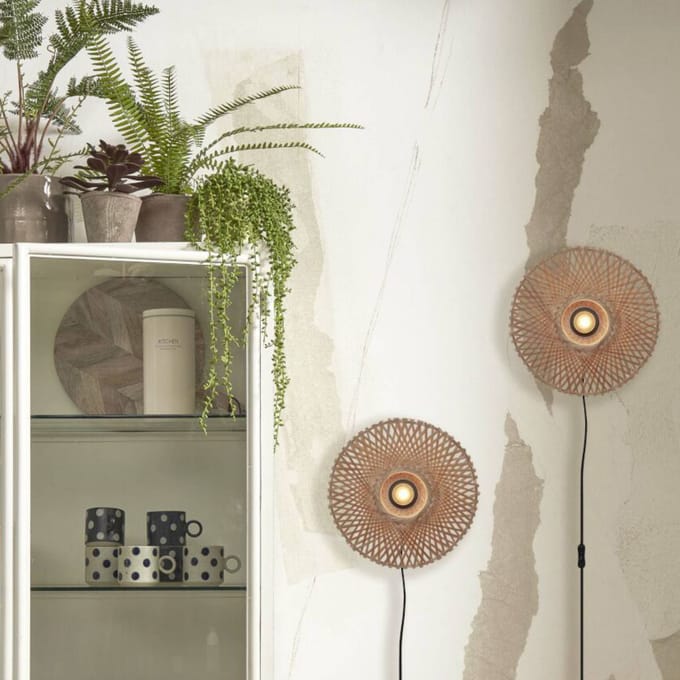 GOOD&MOJO Wandlamp Kalimantan - Bamboe - Ø30cm - Binnen Modern