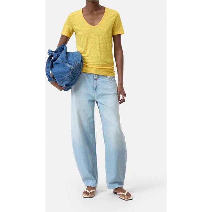 Closed V-neck Mango Yellow Größe: XS | Hemden Outlet | Damen | Gelb