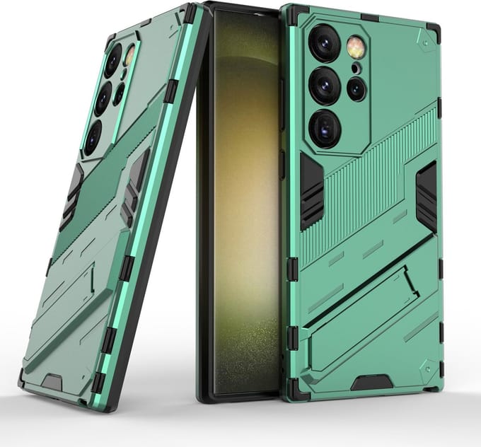 Solidenz StandGuard Xtreme geschikt voor Samsung Galaxy S24 Ultra hoesje - Groen