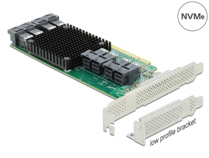 Delock PCI Express x16 Card to 8 x internal SFF-8643 NVMe - Low Profile Form Factor