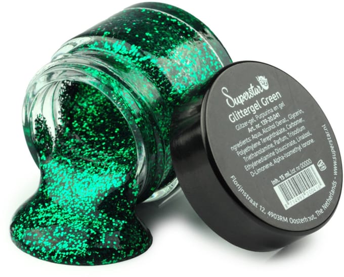 Superstar Glittergel voor lichaam/haar en gezicht - groen - 15 ml - Glitter schmink
