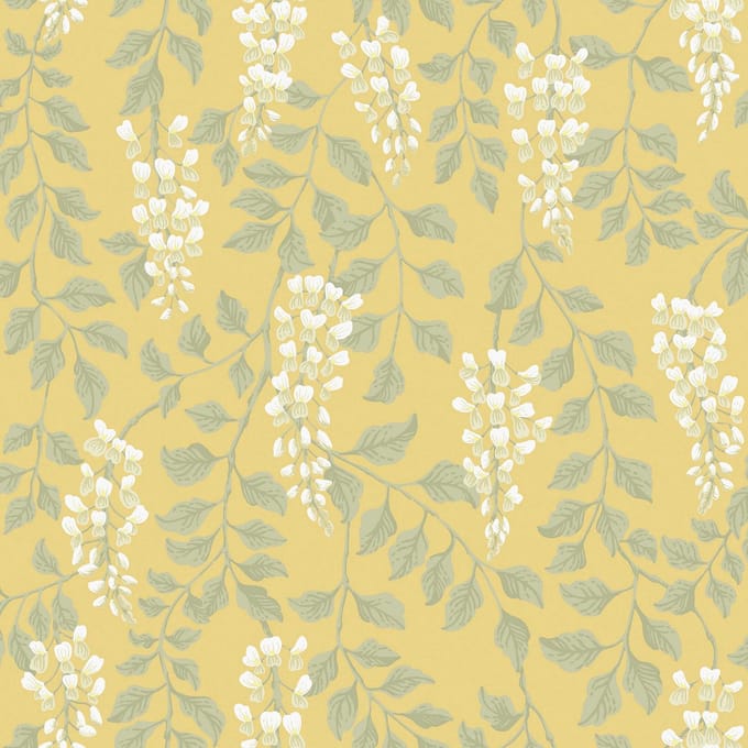 Boråstapeter Vliesbehang 5709 - Orangeri - Botanisch Geel - 53cm x 10.05m
