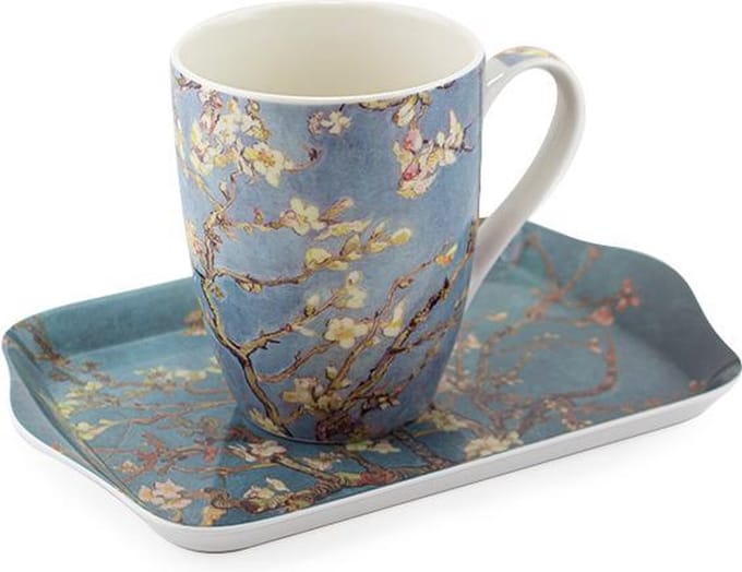 Kado set: mok en dienblaadje, Almond Blossom
