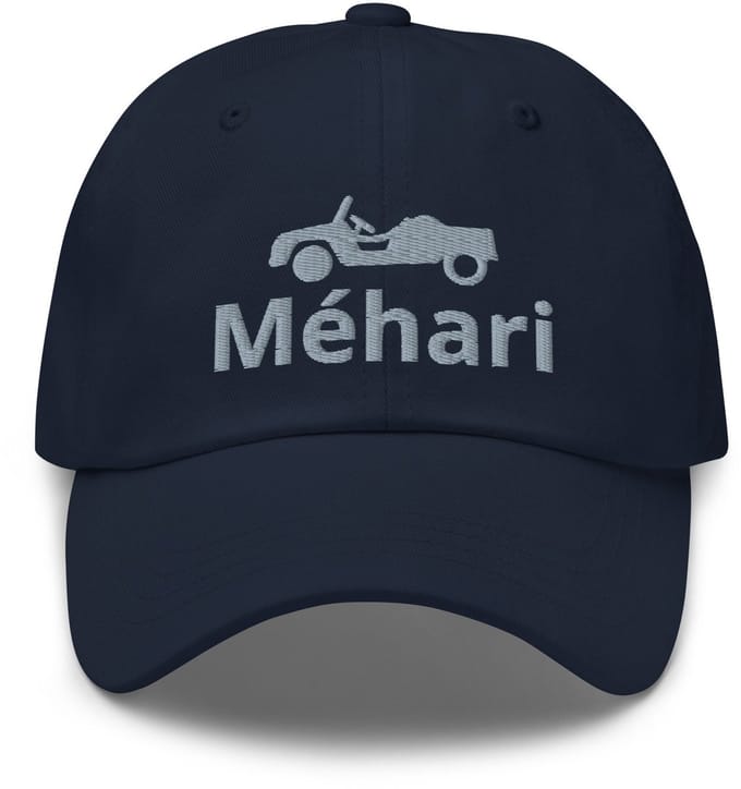 De2pktjes - Geborduurde Citroën Méhari pet - Marineblauw
