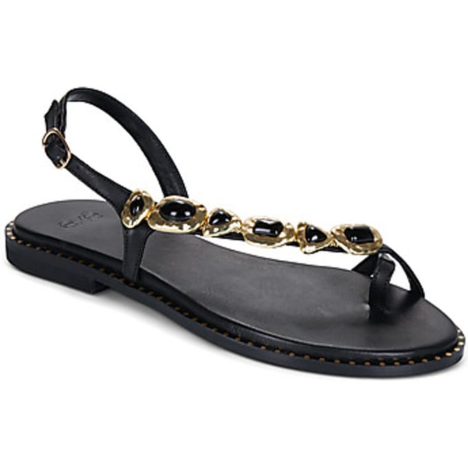 Platte sandalen Exé Shoes 557 IRENE-LEATHER-BLACK