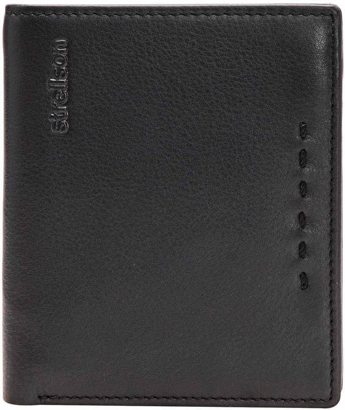 strellson Leren portemonnee Oxford Circus Jorge Billfold V8 Wallet Black zwart