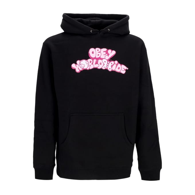 W Worldwide Butterfly 2 Basic Fleece zwarte dameshoodie met capuchon