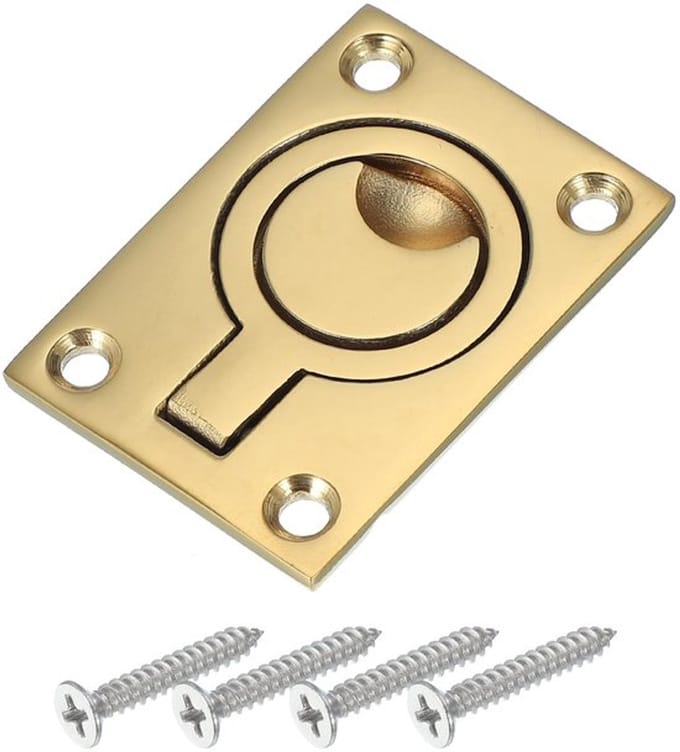 Flush Pull Ring Handle 2-1/2"-1-3/4" 316 RVS Vierkante Recessed Deuropener Gouden