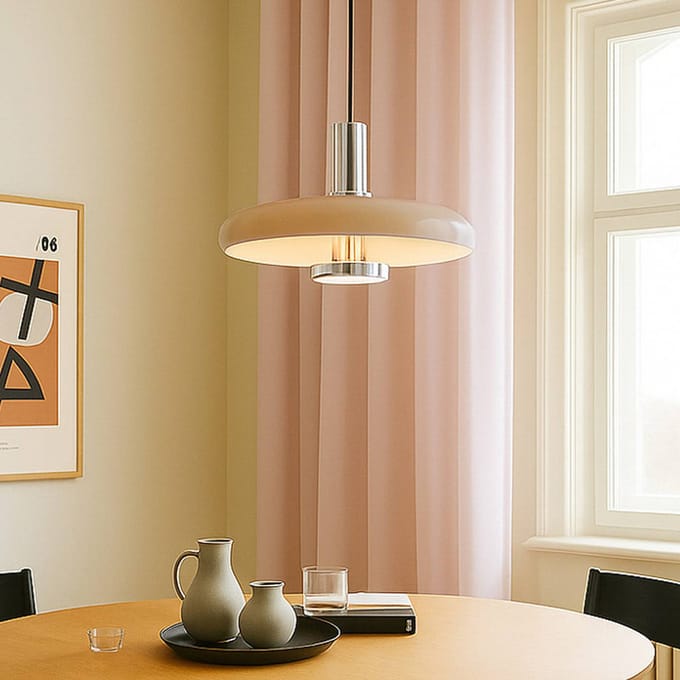 Lindby - hanglamp - 1licht - Metaal - H: 3.6 cm - E27 - beige