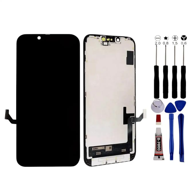 Scherm voor iPhone 14 Ole + Gereedschap + zwarte lijm