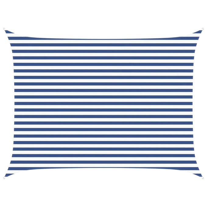 vidaXL - Zonneschaduw - Blauw - en - Wit - 4 - × - 3 - m - 100% - Polyester - Oxford