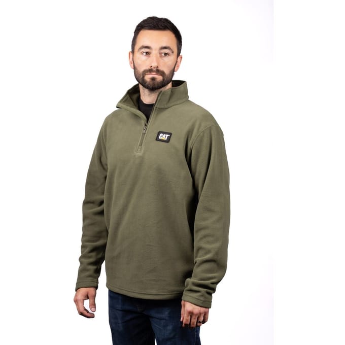Caterpillar Cat Microfleece Halfzip Polyester Heren Groen Sweatshirt