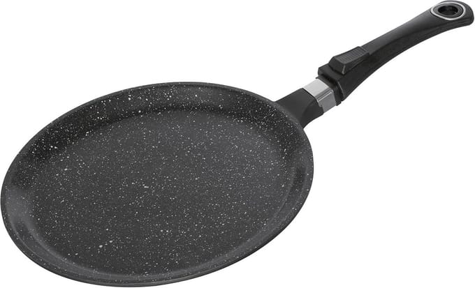 Crêpepan 28 cm met steen-look en gegoten aluminium
