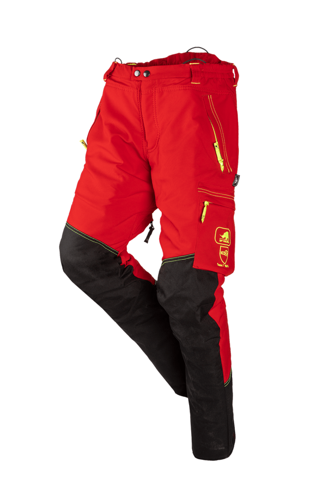 SIP Protection ReFlex Kettingzaagbroek, klasse 1 type A - Rood/Fluo Geel - M