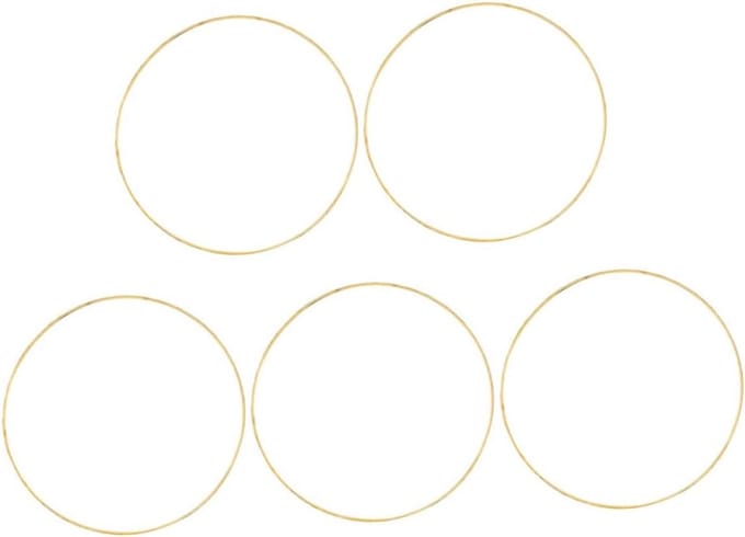 Dromenvanger Hoepels - Ambachtelijke Ringen - Knutselprojecten Maken - Stevig Metaal - 30 cm Diameter - Goud