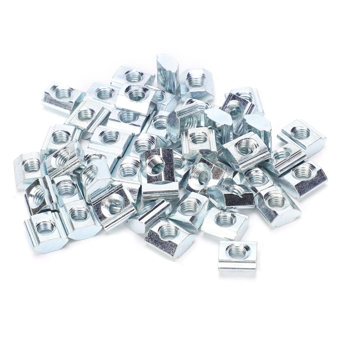 50 stuks schuifmoer standaard 20# M5 T-type koolstofstaal 3D-printer accessoires bevestigingsmiddel
