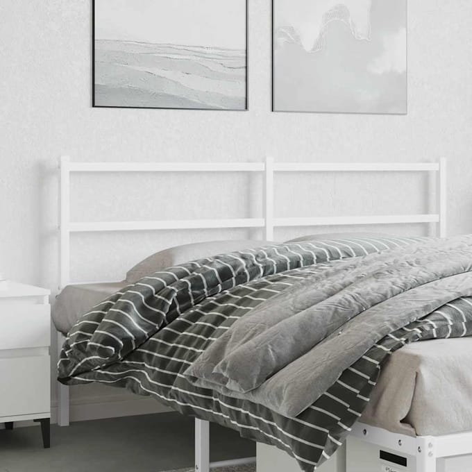 vidaXL - Vervangend - hoofdbord - 160 - cm - metaal - wit