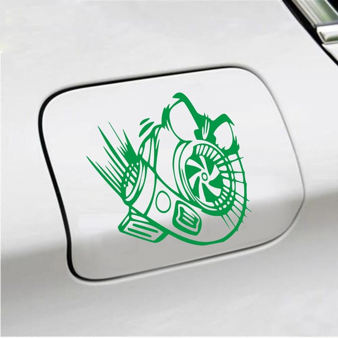 Bumpersticker - Turbo - 13 X 13 - Groen