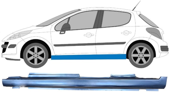 Volledige dorpel voor Peugeot 207 207+ 2006- / Links