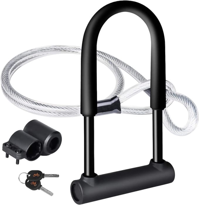 Sterk U-Slot Fiets met Flexibele Staalkabel en Bevestiging