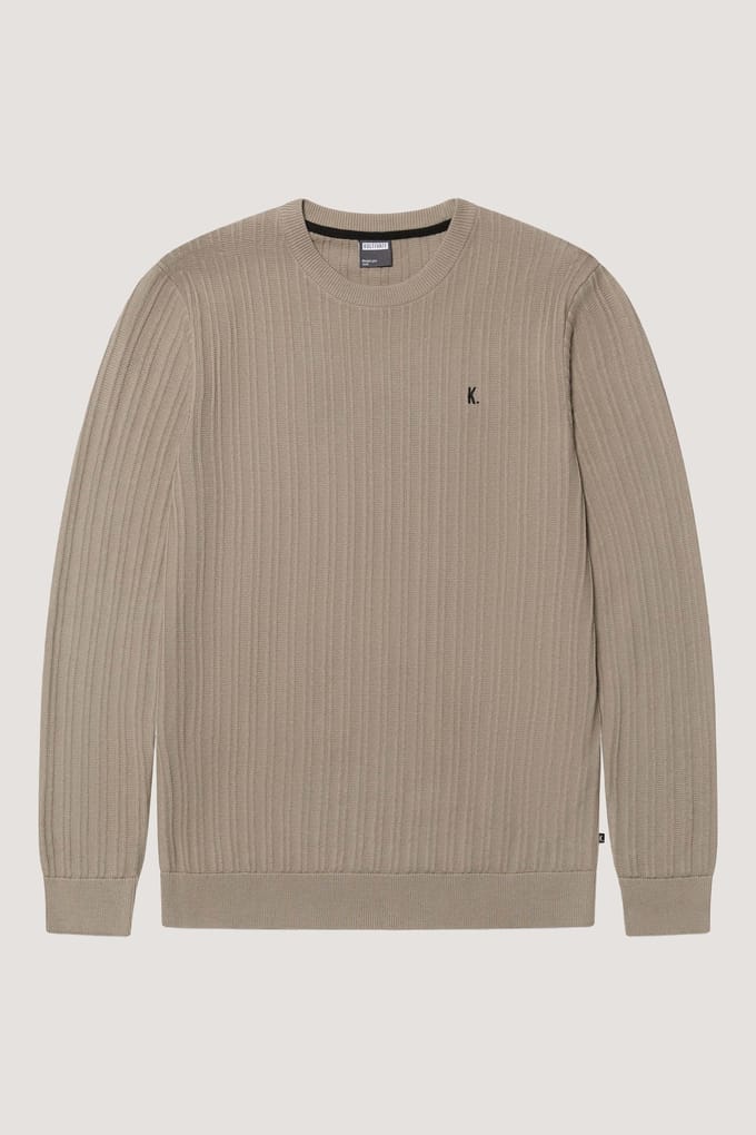 Kultivate Kn Vertical Seneca Rock Maat: S | Sweaters Outlet | Heren | Beige