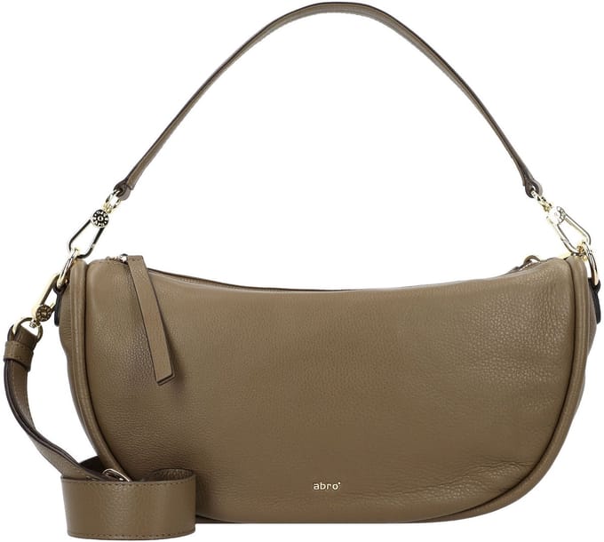 abro schoudertas Leather Dalia Hobo Bag Willow Military kaki