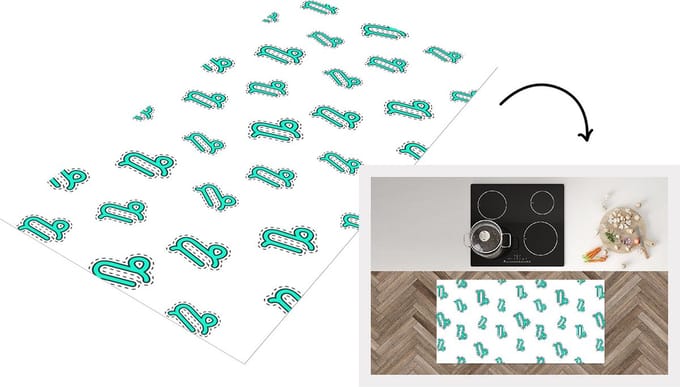 Keukenloper - Loper keuken - Steenbok - Design - Astrologie - 120x60 cm - Keukenloper vinyl