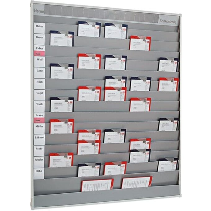 Werkorder planbord met 5 rijen en 15 sleuven (151575)