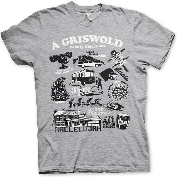 National Lampoon's Christmas Vacation Heren Tshirt -M- Icons Grijs