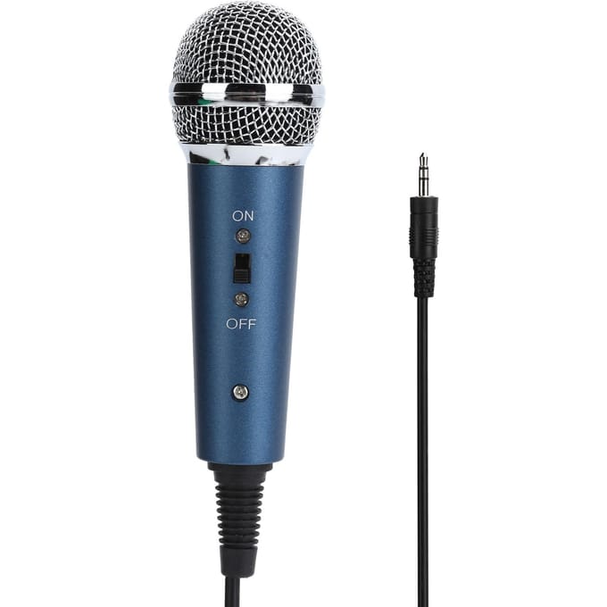 Bedrade Condensator Microfoon 3,5 mm met U-vormige 3,5 mm o Adapter voor Computer Karaoke(Blauw ) blauw