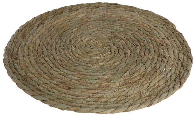 Gerimport Pannenonderzetter - Set van 3x stuks - zeegras - rond - Dia 36 cm - naturel - extra groot - stevig