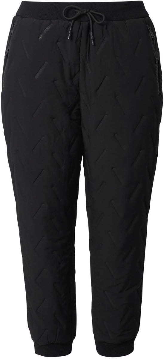 Ulla Popken - Dames - Functionele joggingbroek ritszakken geribbelde zoom - Zwart - Maat 42