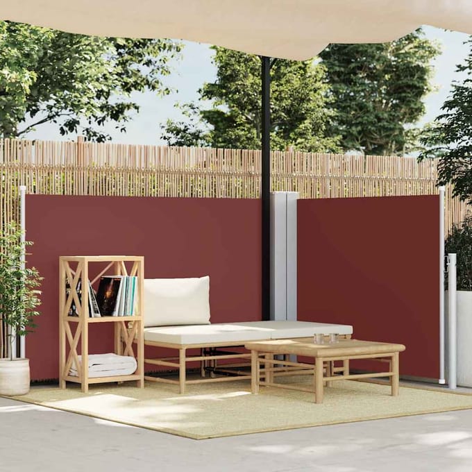 vidaXL - Windscherm - uittrekbaar - 120x600 - cm - bruin