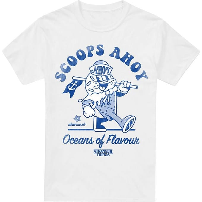 Stranger Things T-shirt - Scoops Ahoy Retro - XL tot XXL - voor Mannen - wit