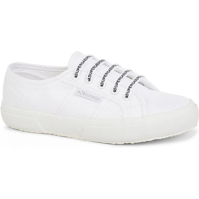 Superga Katoenen schoenveters met logo (Wit)