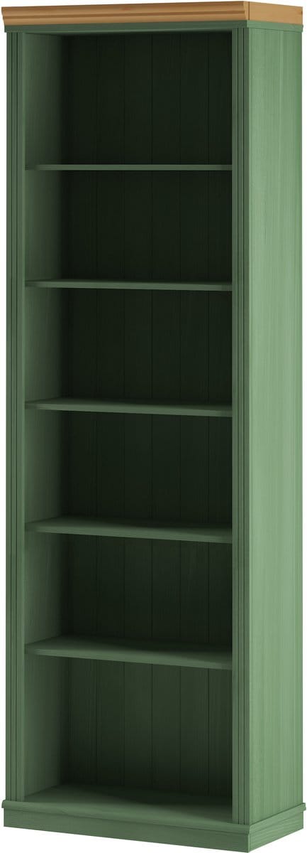 Anita- Boekenkast 6 open groen / gekleurde was
