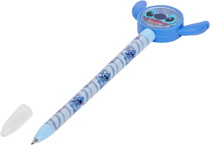 Disney Gelpen Stitch - draaiend hoofdje - blauw - Lilo&stitch - pen - 3+