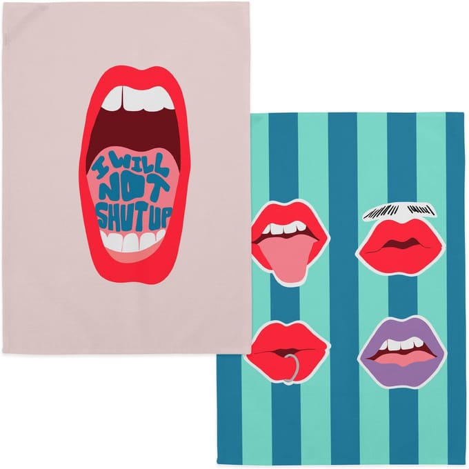 Set van 2 theedoeken Lips | Aware