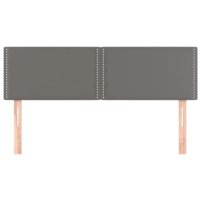 vidaXL - Hoofdborden - 144x5x78/88 - cm - kunstleer - grijs
